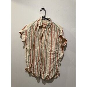 Madewell Striped Lightweight Boxy Collared Button Up Blouse XS